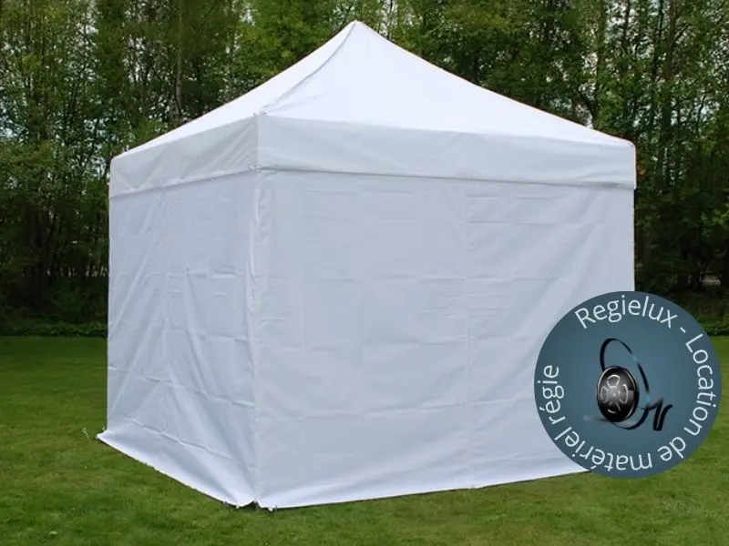 Tente pliante 3m/3m blanche 