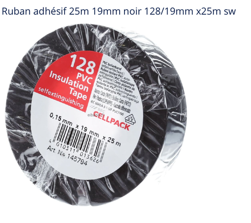 [CONS0024] CELLPACK Pvc Insulation Tape (19mm/25m)  Noir 